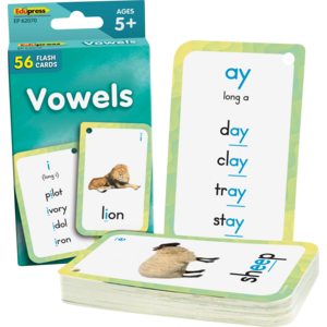 Teacher Created Vowels Flash Cards,3⅛" x 5⅛",56 Cards (EP 62070)
