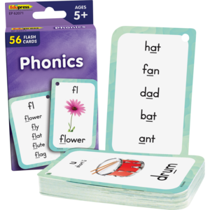 Teacher Created Phonics Flash Cards, 3⅛" x 5⅛", 56 Cards (EP 62071)