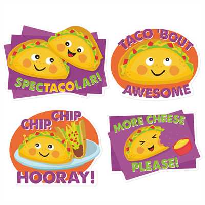 Eureka Jumbo Scented Taco Stickers, Pack of 12 (EU 628001)