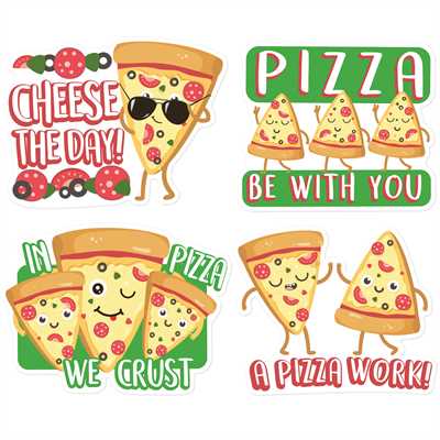 Eureka Jumbo Scented Pizza Stickers, Pack of 12(EU 628004)