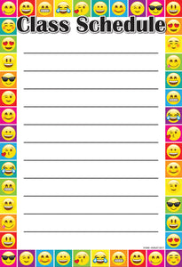 Ashley Smart Poly Emoji Class Schedule Poly Chart, 13" X 19" (ASH91006)