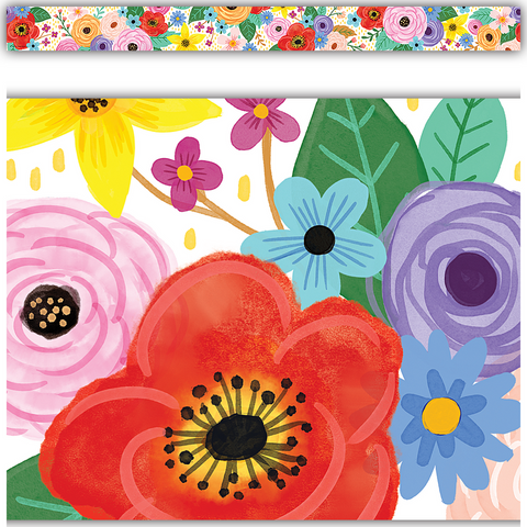 Teacher Created Wildflowers Straight Border Trim (TCR 6594)