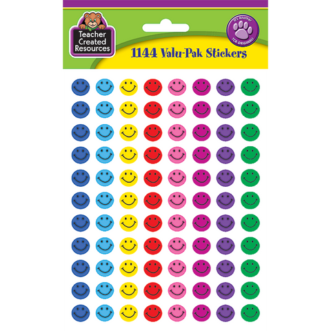 Teacher Created Happy Face Mini Stickers Value Pack of 1144 (TCR6633)