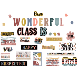Teacher Created Wonderfully Wild Our Wonderful Class Mini Bulletin Board, 36 Pieces (TCR 6680)