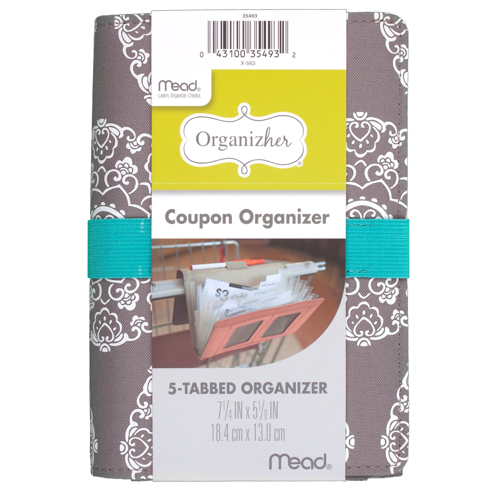 Mead Organizher Coupon Organizer, Fabric Cover 7 1/4" x 5 1/8" (35493)