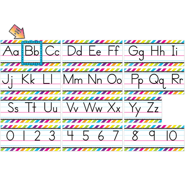 Teacher Created Brights 4Ever Alphabet Line Bulletin Board, 17½" x 7½", 14 Pieces (TCR 6923)