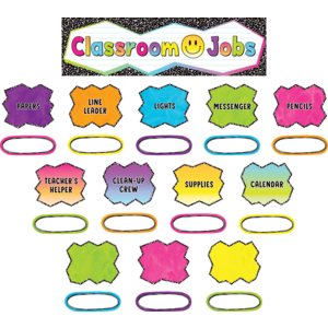 Teacher Created Brights 4Ever Classroom Jobs Mini Bulletin Board, 49 Pieces (TCR 6925)