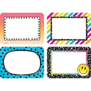 Teacher Created Brights 4Ever Name Tags/Labels - Multi-Pack, 3½" x 2½" (TCR 6935)
