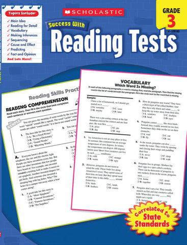 Scholastic Success with READING TESTS Activity Book Grades 3 (SC-520103)