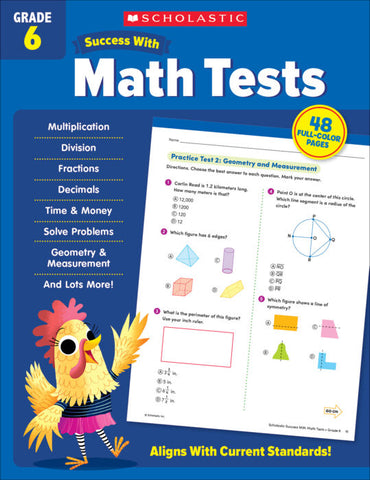 Scholastic Success With Math Tests: Grade 6 Activity Book (SC735531)