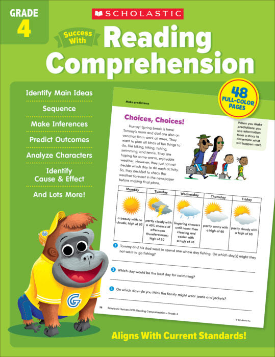 Scholastic Success With Reading Comprehension: Grade 4 Activity Book (735545)