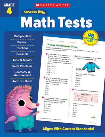 Scholastic Success With Math Tests: Grade 4 Activity Book (SC 735529)