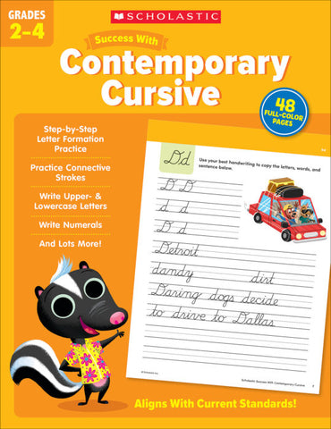 Scholastic Success With Contemporary Cursive Activity Book Grades 2-4 (SC735516)
