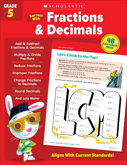 Scholastic Success With Fractions & Decimals Activity Book Grade 5 (SC735518)