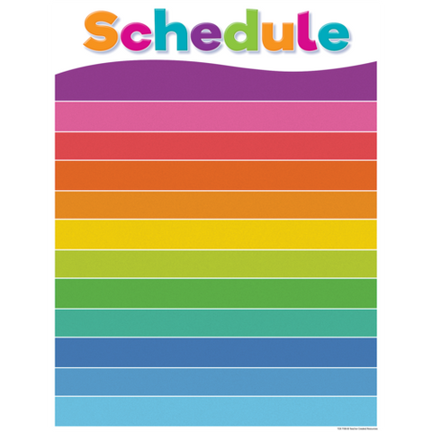 Teacher Created Resources Colorful Schedule Write On/Wipe Off Chart (TCR 7108)