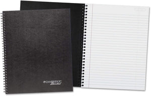 Cambridge Limited Wirebound Planner Notebook, 11" X 8 7/8", Black Cover, 80 Sheets, 2 Pack (06343)