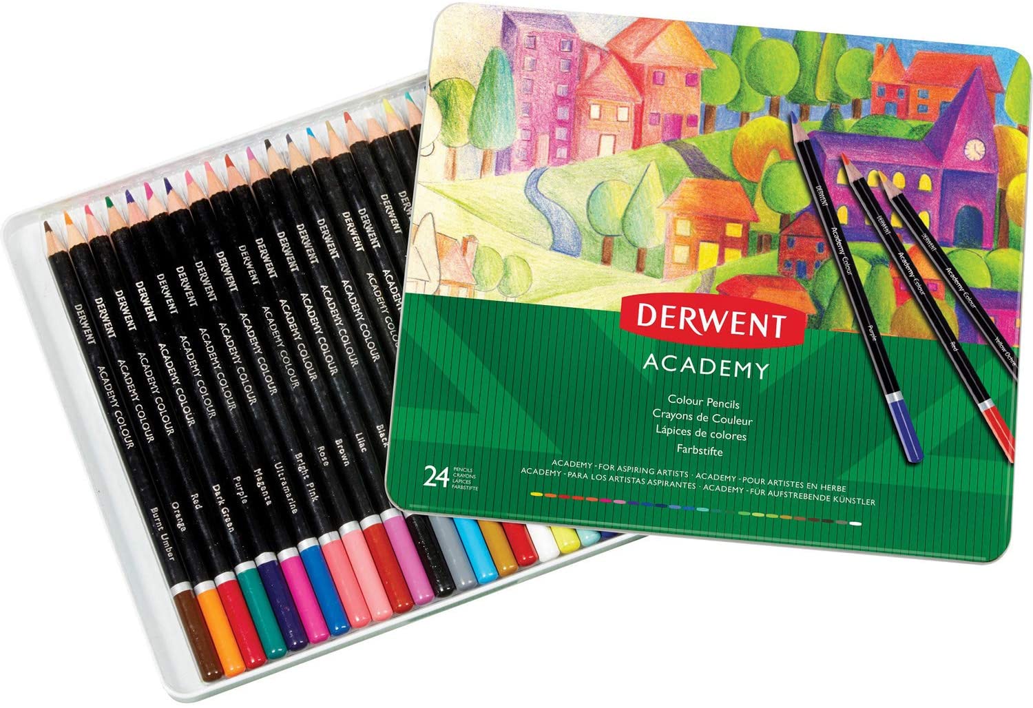 Derwent Academy Color Pencils, Pack of 24 (DER 2301938)
