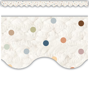 Teacher Created Everyone is Welcome Dots Scalloped Border Trim (TCR 7158)