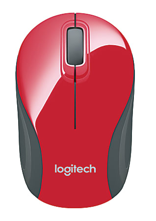 Logitech Wireless Ultra Portable Optical Mini Mouse, Red (M187)