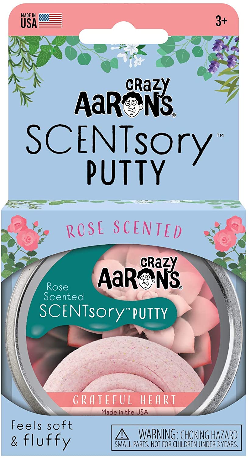 Crazy Aaron's 2.75" Rose Scented Grateful Heart Scentsory Putty Tin (SCN-GH055)