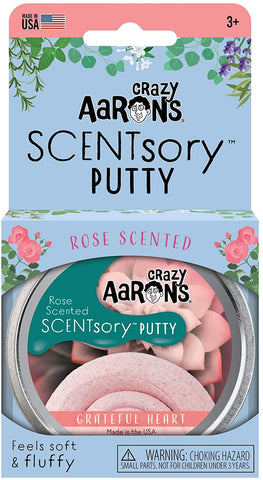 Crazy Aaron's 2.75" Rose Scented Grateful Heart Scentsory Putty Tin (SCN-GH055)