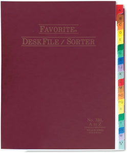 Wilson Jones Favorite Desk File/Sorter, A-Z Index, 10 x 12 Inches, Burgundy (WCC3C)