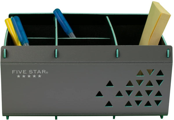 Five Star Essential 5-Section Desk Organizer Gray/Teal (73168)