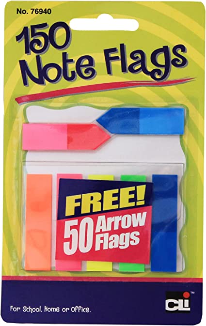Charles Leonard Note Flags, Pack of 30 In 5 Colors (CHL 76940 ...