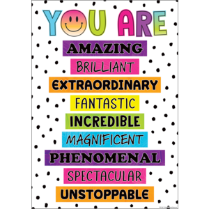 Teacher Created You Are Amazing Positive Poster, 13⅜" x 19" (TCR 7467)