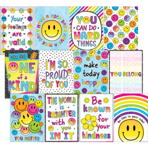 Teacher Created Brights 4Ever Positive Sayings Small Poster Pack,11'' x 15¾'', 12 Posters (TCR 7469)