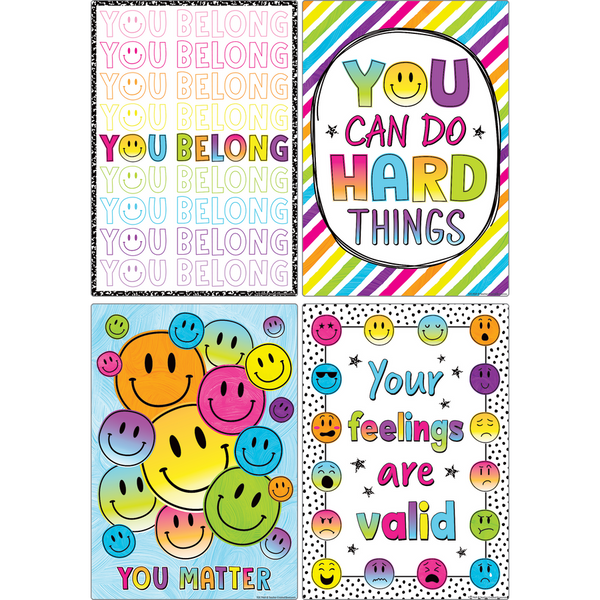 Teacher Created Brights 4Ever Positive Sayings Small Poster Pack,11'' x 15¾'', 12 Posters (TCR 7469)