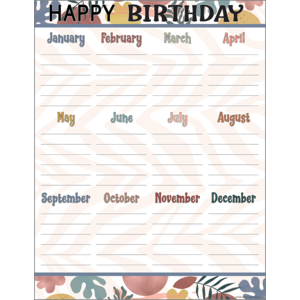 Teacher Created Wonderfully Wild Happy Birthday Chart, 17" x 22" (TCR 7482)