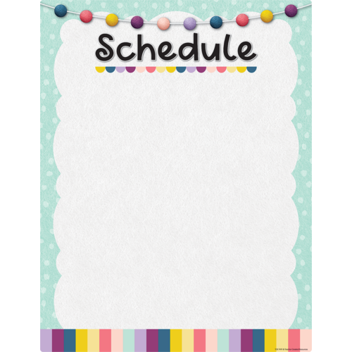 Teacher Created Resources Oh Happy Day Schedule Write On/Wipe Off Chart (TCR7491)