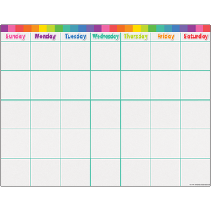 Teacher Created Colorful Calendar Write-On/Wipe-Off Chart 17" x 22" (TCR7494)