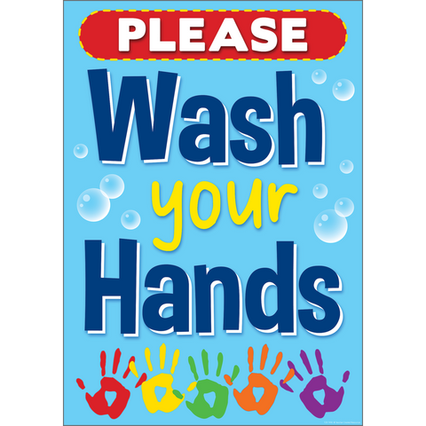 Teacher Created Please Wash Your Hands Positive Poster 17" x 22" (TCR7498)