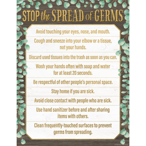 Teacher Created Resources Eucalyptus Stop the Spread of Germs Chart (7508)