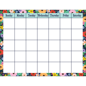 Teacher Created Wildflowers Calendar Chart, 17" by 22" (TCR 7599)
