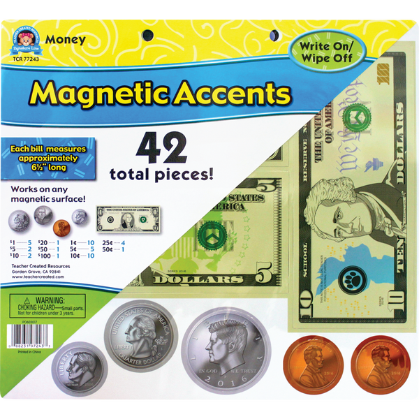 Teacher Created Money Magnetic Accents, 6-1/2" (TCR 77243)