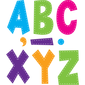 Teacher Created Multi Bright Stitch 7" Fun Font Letters (TCR 77281)