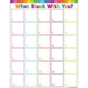 Teacher Created Colorful What Stuck With You? Chart, 17" x 22" (TCR 7734)