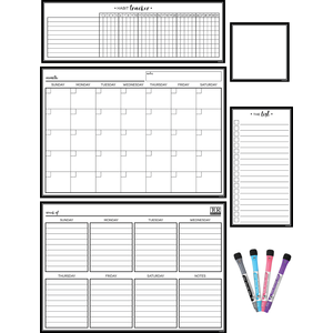 Teacher Created Black & White Dry-Erase Magnetic Calendar Set (TCR 77407)