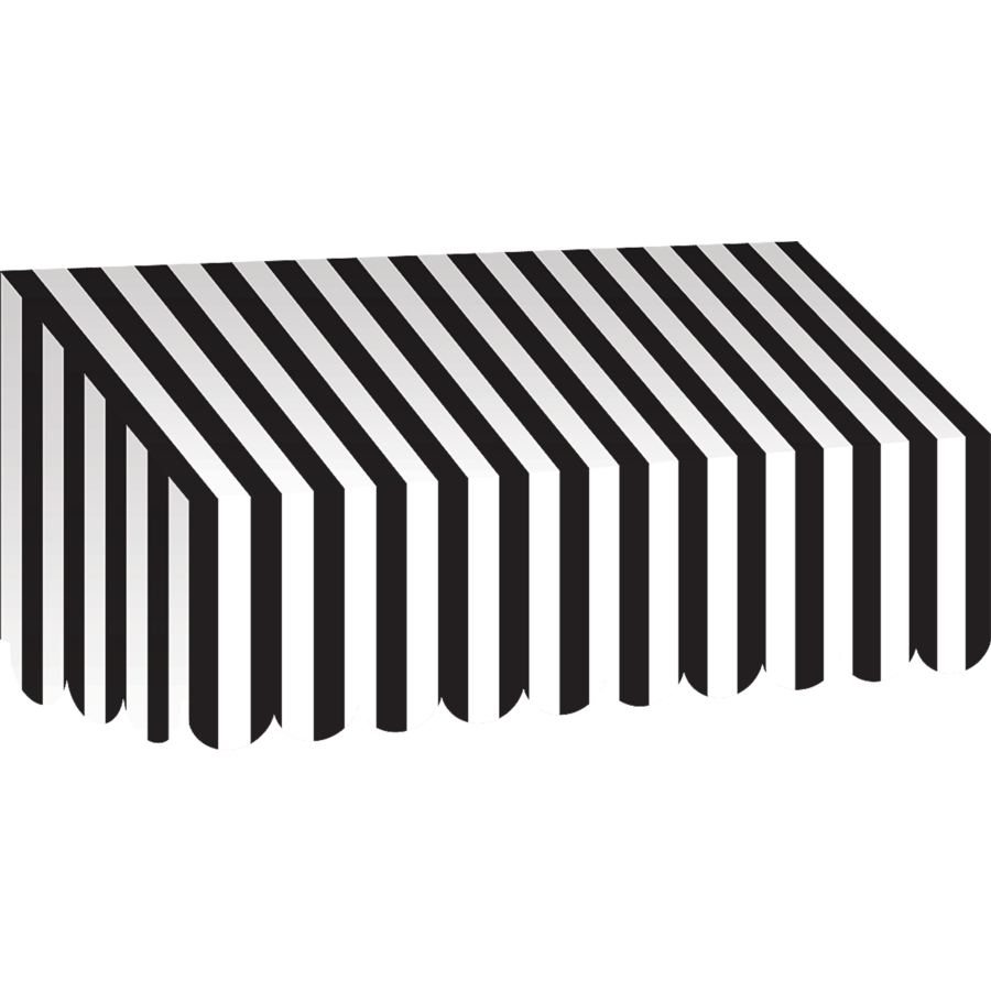 Teacher Created Black & White Stripes Awning (TCR 77505)