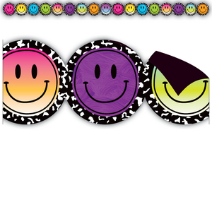 Teacher Created Smiley Faces Die-Cut Magnetic Border, 24" x 1½" (TCR 77571)