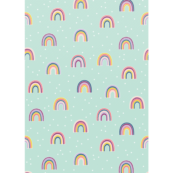 Teacher Created Oh Happy Day Rainbows Better Than Paper Bulletin Board Roll, 4' x 12' (TCR 77900)
