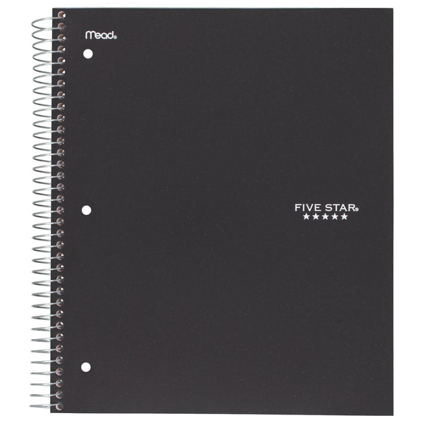 Five Star Black Notebook, College Ruled, 1 Subject, 11" x 8.5" (11255)