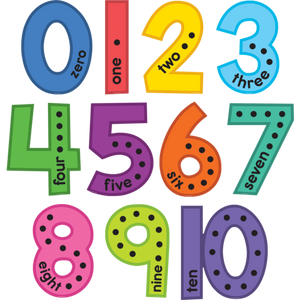 Teacher Created Colorful Jumbo 14" Numbers Bulletin Board, 11 pieces (TCR 9123)
