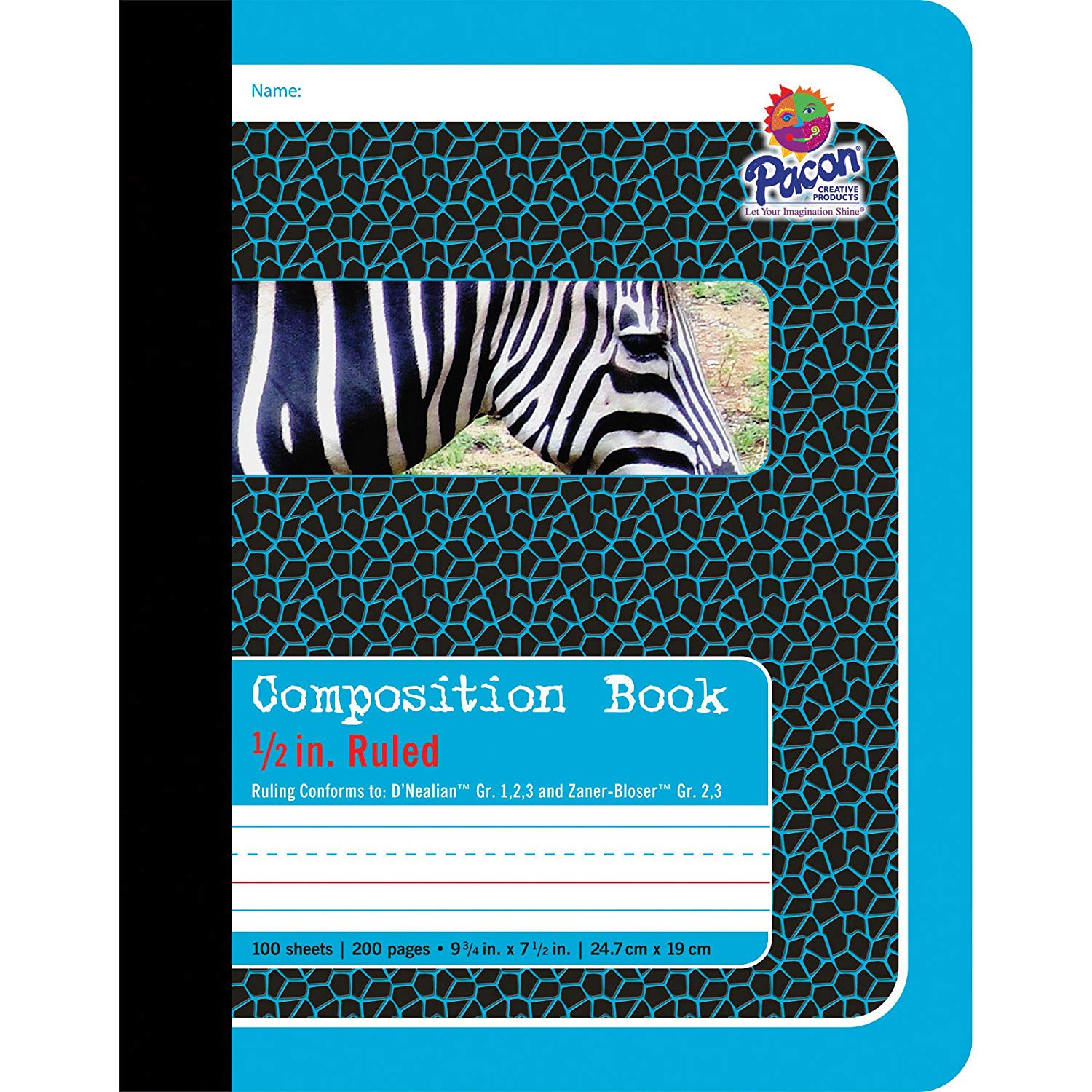 Pacon Primary Composition Book, 1/2-in. Ruled, 100 Sheets, Blue (P2425)