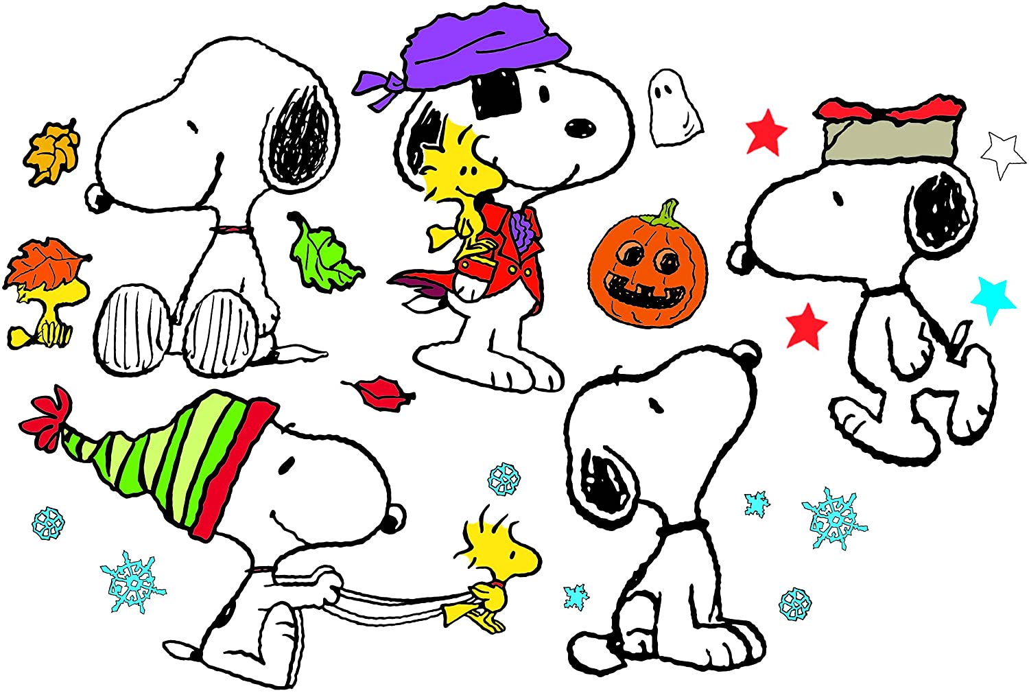 Eureka Fall & Winter Snoopy Pose Bulletin Board Set (EU 847602)