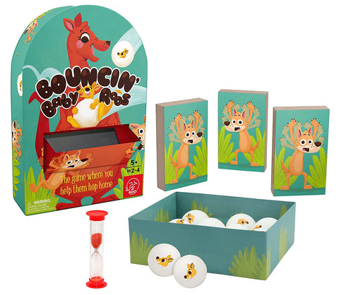 Bouncin' Baby Roos Game, Ages 5+, Bouncing Ping Pongs, Fast-Paced Fun