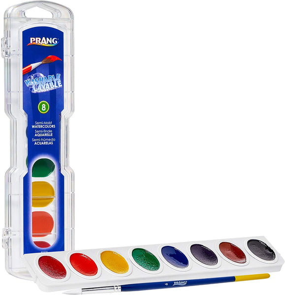 Prang Washable Watercolor Paint Set, 8 Count, Assorted Styles